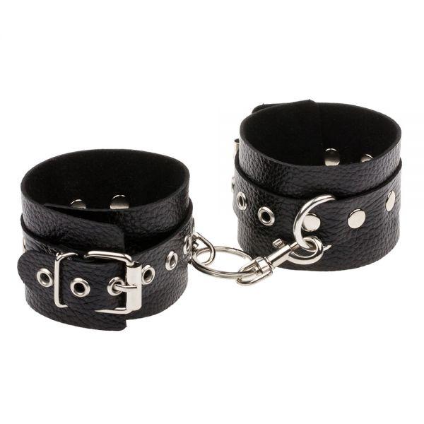 Наручники Leather Double Fix Hand Cuffs, Black, фото 1