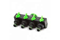 Кран на 4 виходи 3/4-1 дюйм різьба внутрішня Presto-PS № 4006