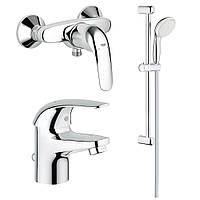 Набор смесителей для ванной GROHE Euroeco 123232S хром латунь 111401