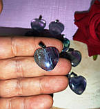 Кулон, підвіс сердечко з флюориту на шнурку, фото 2