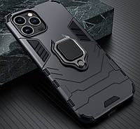 Бронированный чехол IRON MAN Apple iPhone 12 Pro Max (6.7) с кольцом под магнит