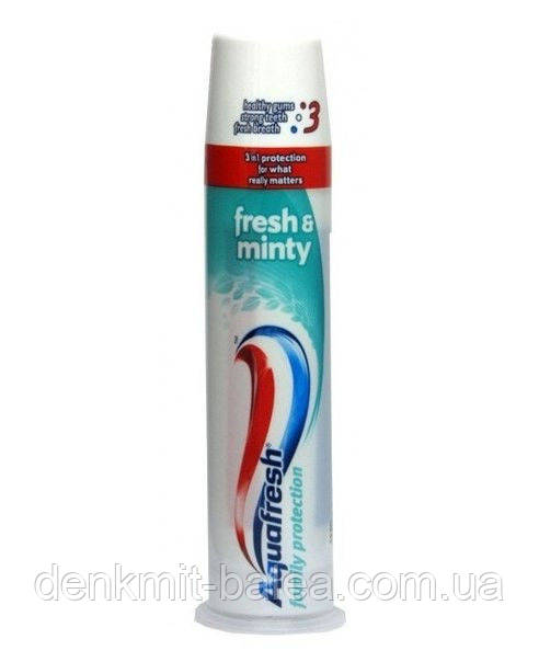 Зубная паста с дозатором Мятная Свежесть Aquafresh Fresh & minty 100 мл - фото 2 - id-p215241227