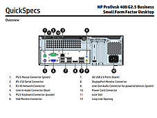 Системний блок HP ProDesk 400 G2.5 SFF/Intel Pentium G3220 (2 ядра по 3.0 GHz) / 4 GB DDR3 / 500 GB HDD, фото 4