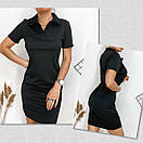 Пряме плаття поло з короткими рукавами в спортивному стилі та сорочковим коміром (р. 42-48) 84py2666, фото 6