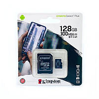 Карта пам'яті Kingston MicroSD 128gb UHS - I Class 10 + перехідник SD