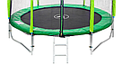 Батут дитячий з захисною сіткою 312 см батут Atleto для дітей і дорослих з подвійними ногами з сходами зелений, фото 6