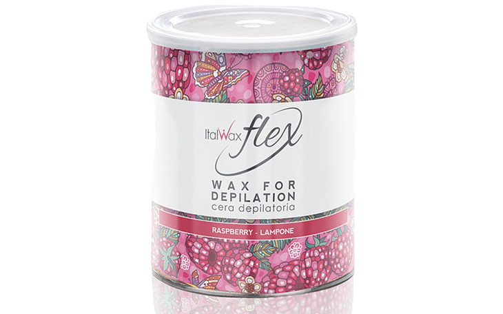 Теплий віск для депіляції flex "Малина" у банці Ital Wax.