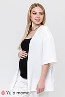 Летняя туника с поясом для беременных и кормящих JULIA TN-21.042 молочная M - L