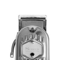 Машинка для стрижки Surker Cordless K9S Silver + Набір чорних преміум-насадок із підставкою (SK-K9S-Color+K-XW), фото 5