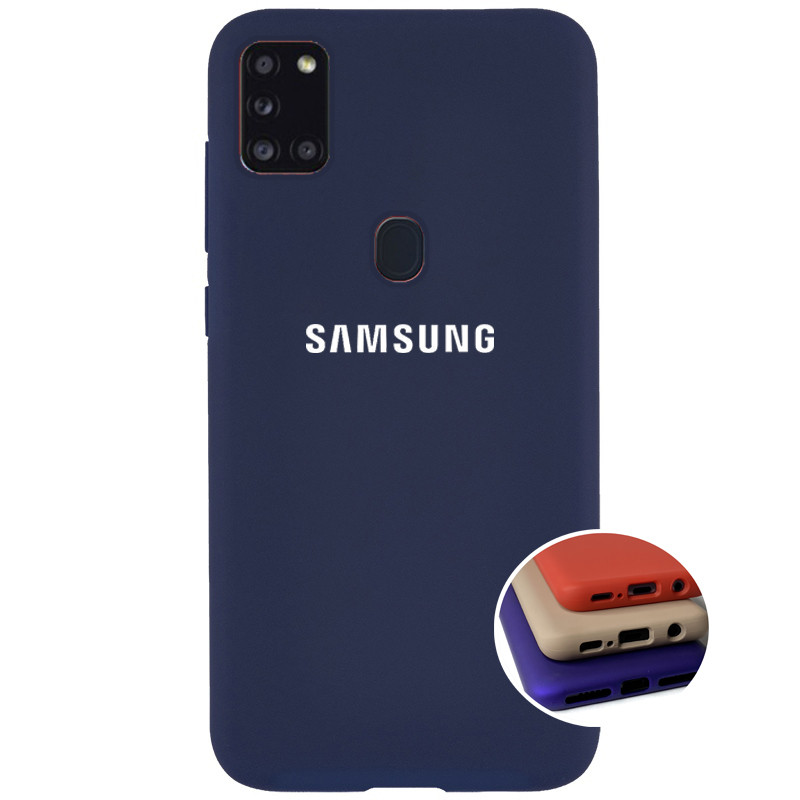 Чохол Silicone Full case для Samsung A21 (28) Dark blue темно-синій, фото 1