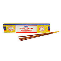 Пыльцевые ароматические палочки СЕМЬ ЧАКР (SEVEN CHAKRA, SATYA) 15 грамм - Индийские натуральные благовония