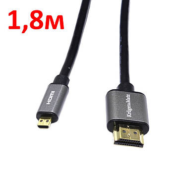 Шнур шт.HDMI - шт.micro HDMI (A-D) Kruger&Matz Basic KM1238 1.8м