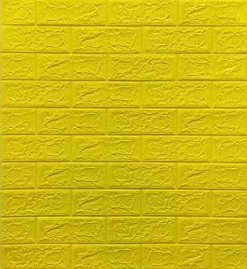 3D панель самоклеюча Шпалери 70*77*0,5 см під декоративну цеглу Самоклейка Жовтий 3Д