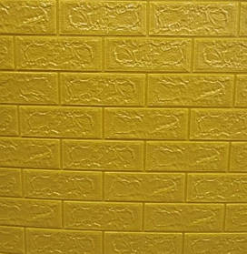 3D панель самоклеюча 70*77*0,5 см Шпалери під декоративну цеглу Самоклейка Золотий 3Д