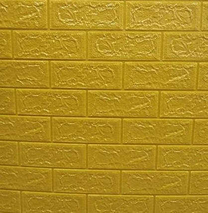3D панель самоклеюча 70*77*0,5 см Шпалери під декоративну цеглу Самоклейка Золотий 3Д, фото 1
