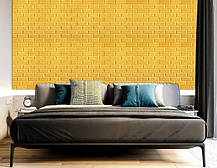 3D панель самоклеюча 70*77*0,5 см Шпалери під декоративну цеглу Самоклейка Золотий 3Д, фото 5