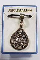 Медальйон-образок Богородиця металевий сріблястий