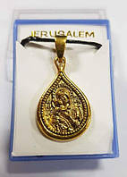 Медальон-образок Богородиця з немовлям металевий золотистий