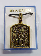 Медальон-образок Свята Трійця. Металевий золотистий