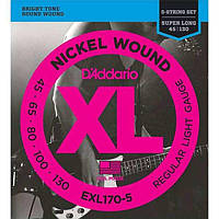 Струни D'Addario EXL170-5 5-String Regular Light 45-130