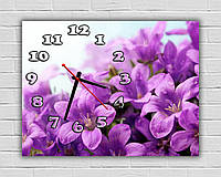 Класичний годинник настінний Бузкові квіти крупним планом 30х40 см