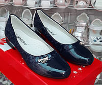 Туфли балетки для девочки на каблуке синие,черные 34(22)35(22,5)36(23)