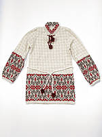 В'язана туніка для дівчинки "Віночок червоний" 0708