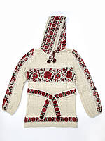 В'язана туніка для дівчинки "Вікторія троянди" 0709 з капюшоном