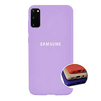 Чехол Silicone Full case для Samsung S20 (30) Lilac лиловый