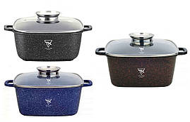 Казан Квадратний з Гранітним Покриттям і Кришкою TK00055 Top Kitchen 24 см Кольори в Асортименті