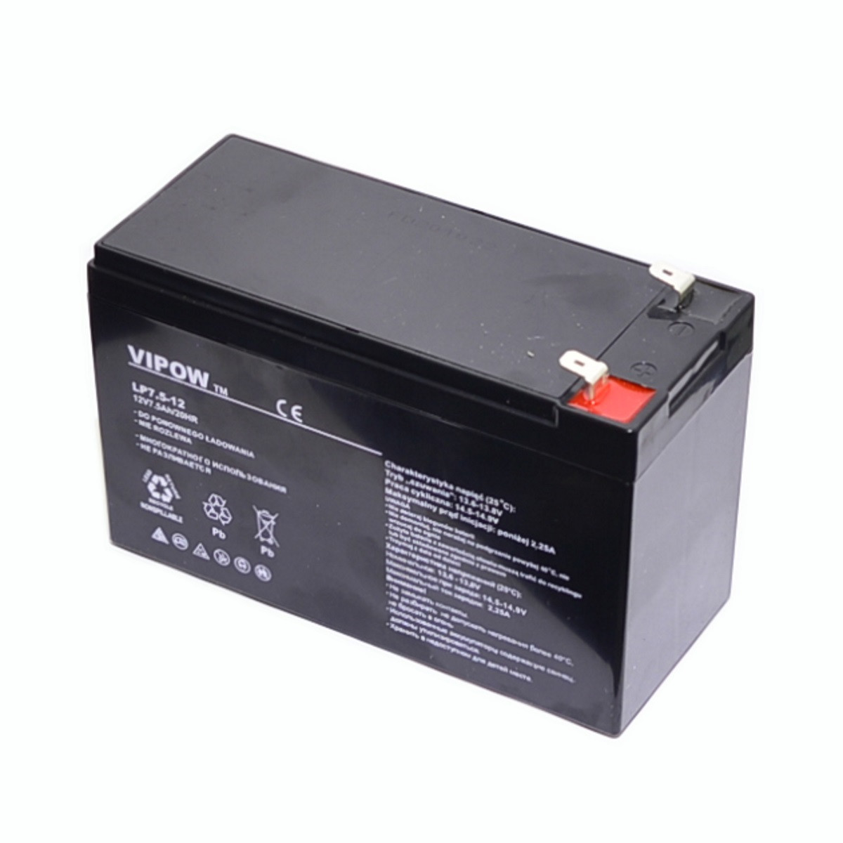 Акумулятор гелевий Vipow 12V 7.5Ah BAT0214, фото 1