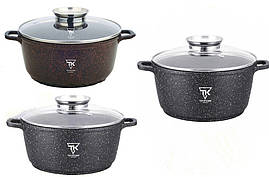 Казан Круглий з Гранітним Покриттям і Кришкою TK00051 Top Kitchen 20 см Кольори в Асортименті