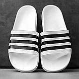 Шльопанці чоловічі Adidas тапочки адідас білі шльопанці сланці, фото 3