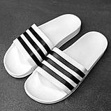 Шльопанці чоловічі Adidas тапочки адідас білі шльопанці сланці, фото 4