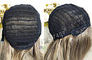 💎Натуральний жіночий парик баклажан з чубчиком, натуральний волосся 💎, фото 3