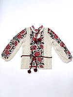 В'язана вишиванка для дівчинки "Троянди червоні" 0719