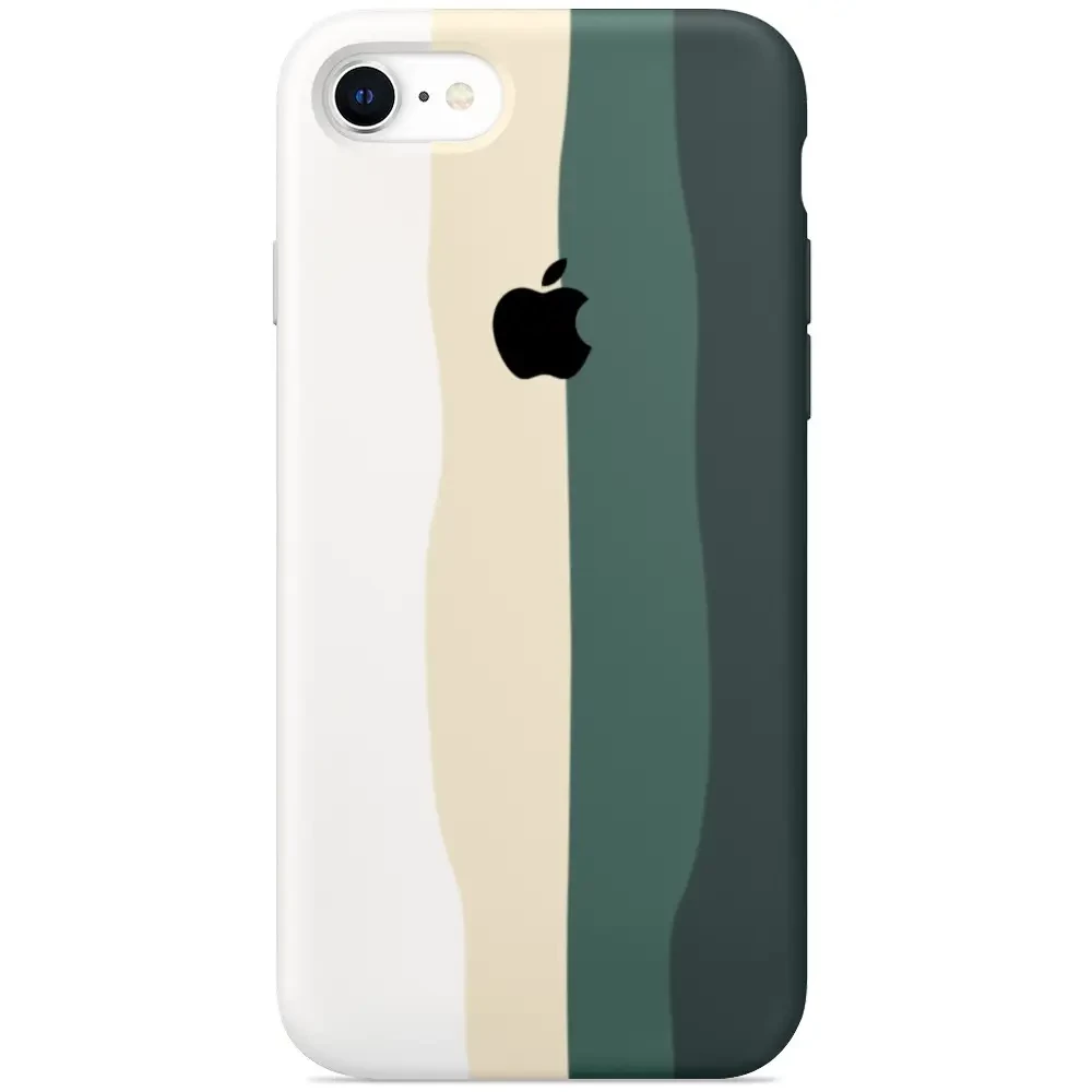 Silicone Rainbow Case iPhone 7 (02) Green rainbow