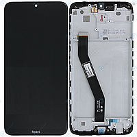 Дисплей для Xiaomi Redmi 8, Xiaomi Redmi 8A, модуль (екран і сенсор) з рамкою, чорний, оригінал сервісний