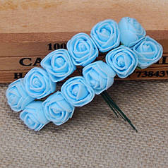 Букет трояндочок з фоамірану, 1,5-2 см, світло-блакитний