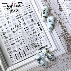 Наклейки для нігтів на липкій основі STICKER1 Fashion Nails 9*12 см - Наклейки для нігтів самоклейки Квіти