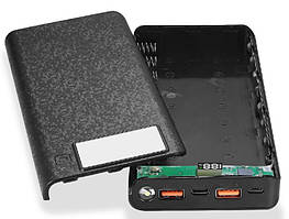 Power bank 8 акумулятора 18650 2хUSB+microUSB+Type-C 3А LCD-екран,QC 3.0 швидке заряджання (без акумуляторів)