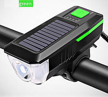 Велосипедна фара з сонячною панеллю і звуковим сигналом
