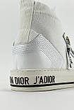 Жіночі кросівки Dior B23 High-Top White, білі кеди діор б23 хайтоп, фото 3