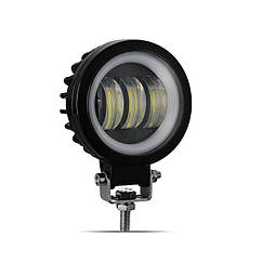 Фара світлодіодна LED противотуманная кругла 30W + LED кільце з чіткою світловий кордоном