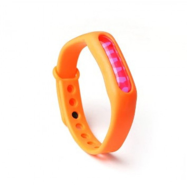 Силіконовий браслет ремінець від комарів і комах з капсулою Ball помаранчевий, фото 1