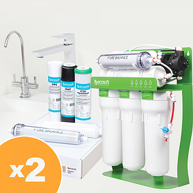 Річний запас картриджів для фільтра зворотного осмосу Ecosoft P ' URE Balance з помпою на станині