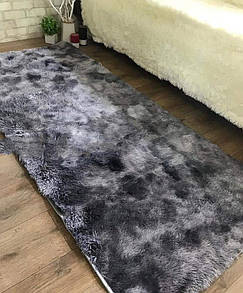 Хутровий килимок на підлогу 150х200 см сірий