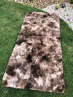 Меховый коврик на пол 150х200 см коричневый