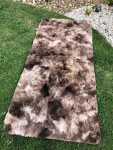 Хутровий килимок на підлогу 150х200 см коричневий