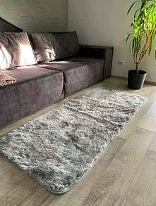 Хутровий килимок на підлогу 150х200 см сірий колір